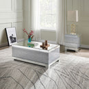 Mallika - Coffee Table - Mirrored & Faux Round Crystals