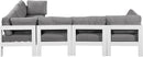 Nizuc - Outdoor Patio 6 Piece Modular Sectional With White Frame
