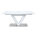 Gallegos - Dining Table With Leaf - White High Gloss