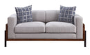 Pelton - Loveseat With 2 Pillows - Fabric & Walnut