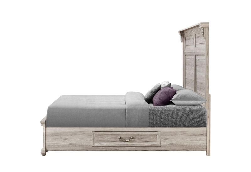 Tatum - King Bed With Storage - Natural