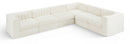 Rummi - Velvet Performance Fabric Upholstered 6 Piece Modular Sectional
