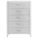 Cassia - 5-Drawer Bedroom Chest Of Drawers - White High Gloss