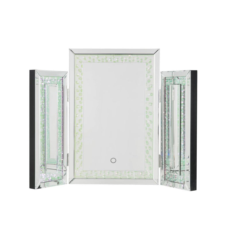 Nysa - Accent Mirror With LED - Mirrored & Faux Crystals