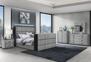 Isabella - 5 Piece Queen Bedroom Set (Queen Bed Group With LED, TV Lift, Bluetooth Speaker And Firpeplace Crystal) - Gray