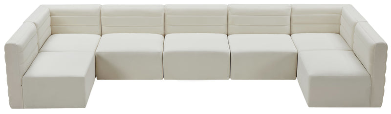 Quincy - Modular Sectional 7 Piece - Cream - Fabric