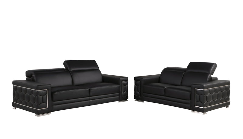 296 - Genuine Leather Living Room Set