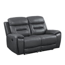 Lamruil - Motion Loveseat - Gray Top Grain Leather