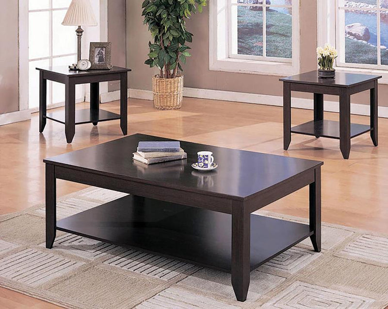 Brooks - 3 Piece Rectangular Coffee Table Set - Cappuccino