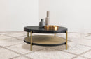 Arini - Round Coffee Table With Storage Shelf