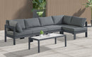 Nizuc - Outdoor Patio 5 Piece Modular Sectional With Gray Frame