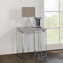 Chafik - End Table - Natural Oak & Chrome
