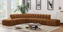 Arc - Velvet 7 Piece Corner Modular Sofa - Saddle