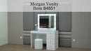 Morgan - Vanity Desk With Glass Top And Led Mirror