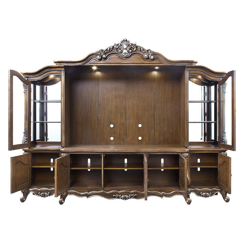 Latisha - Entertainment Center - Antique Oak Finish