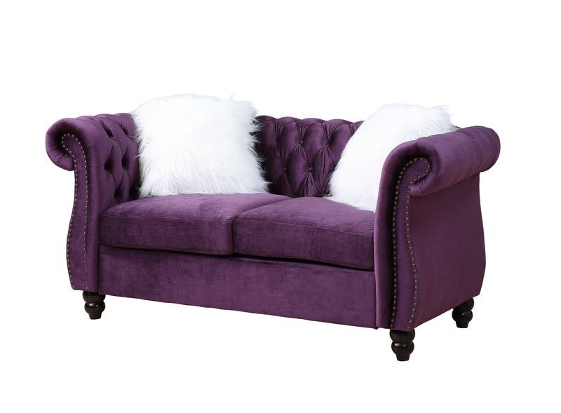 Thotton - Loveseat - Purple Velvet