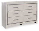 Zyniden - Six Drawer Dresser - Silver