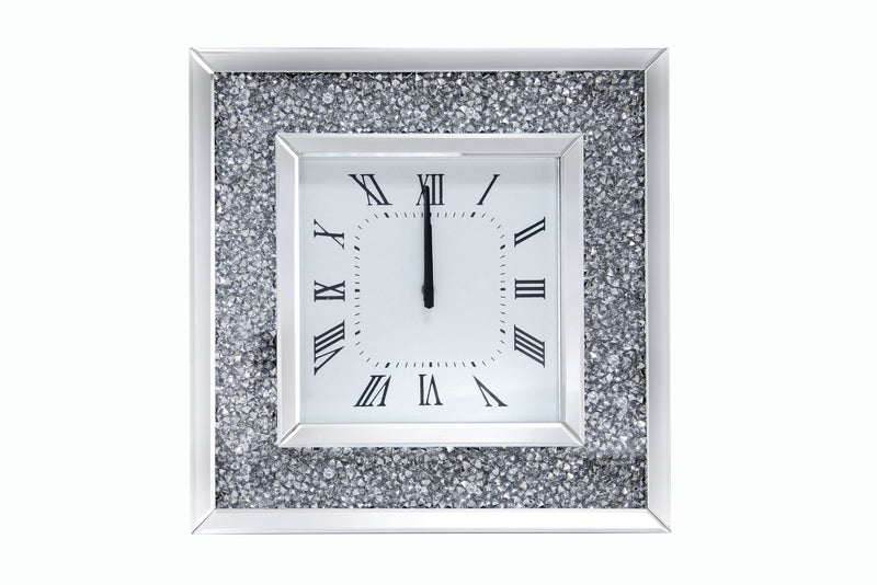 Noralie - Wall Clock - Mirrored & Faux Diamonds - 20"