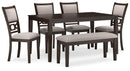 Langwest - Dining Room Table Set (Set of 6) - Brown