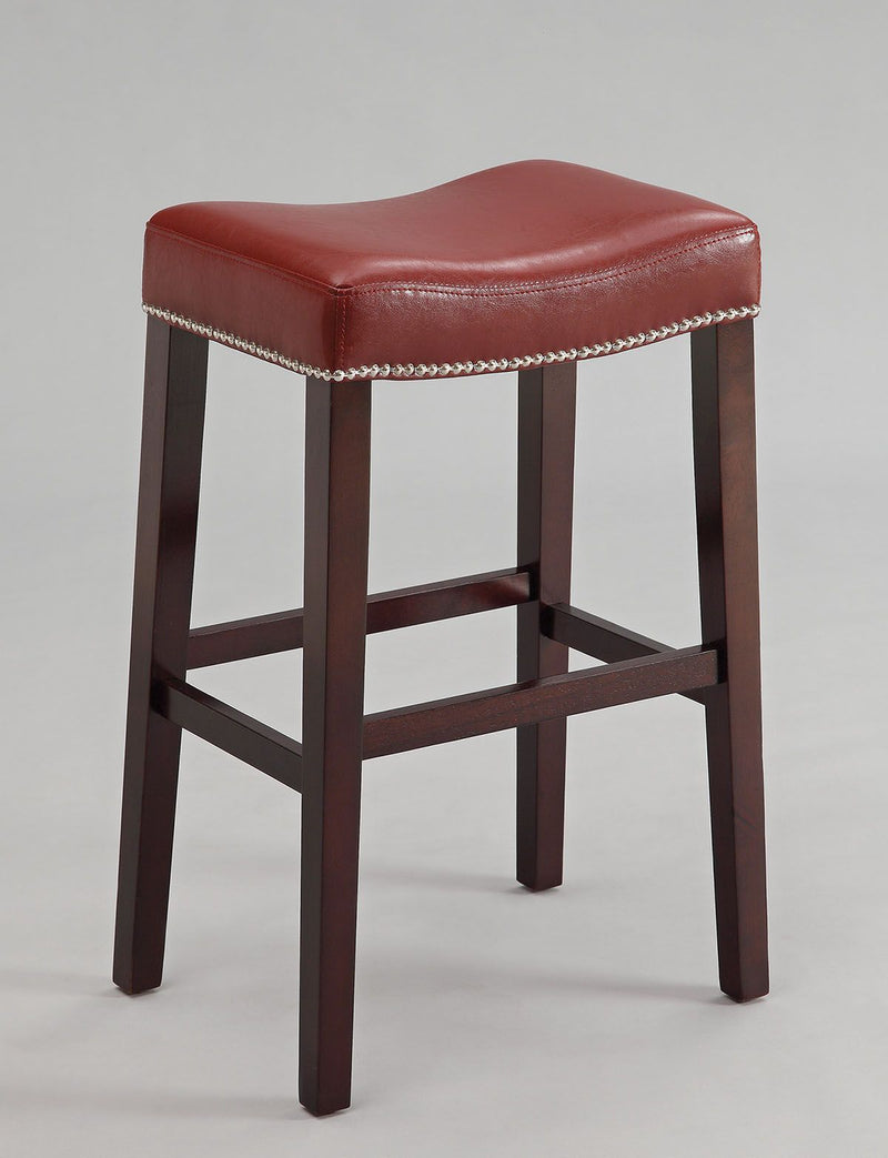 Lewis - Stool (Set of 2) - Red PU & Espresso