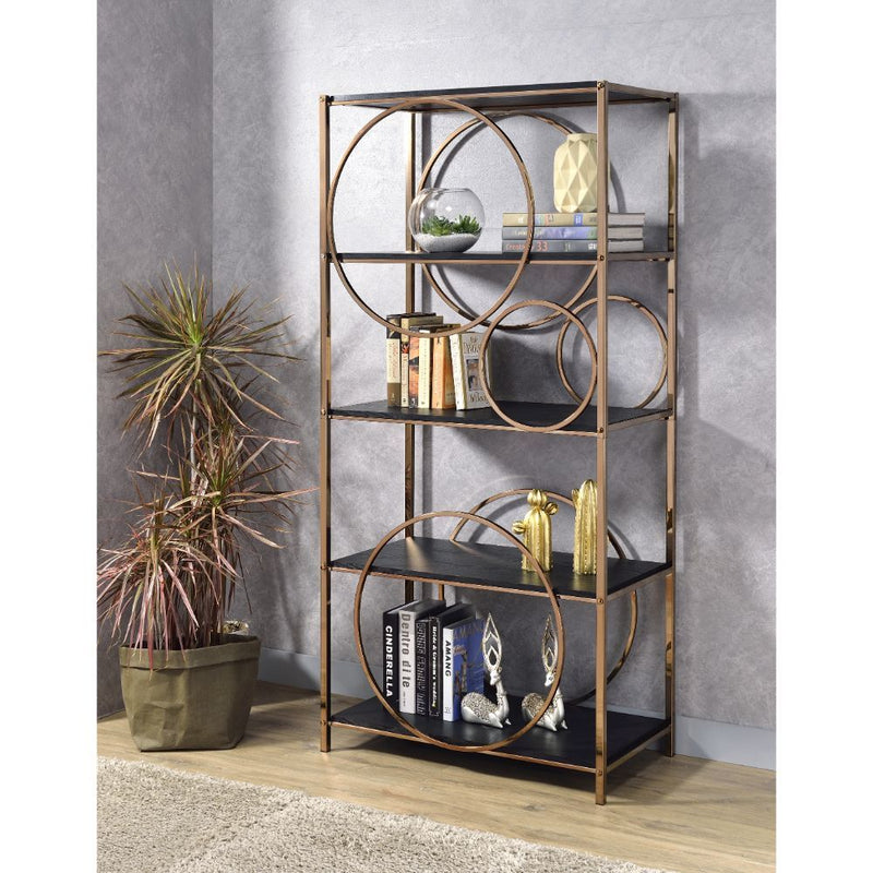 Hudice - Bookshelf - Black Oak & Champagne