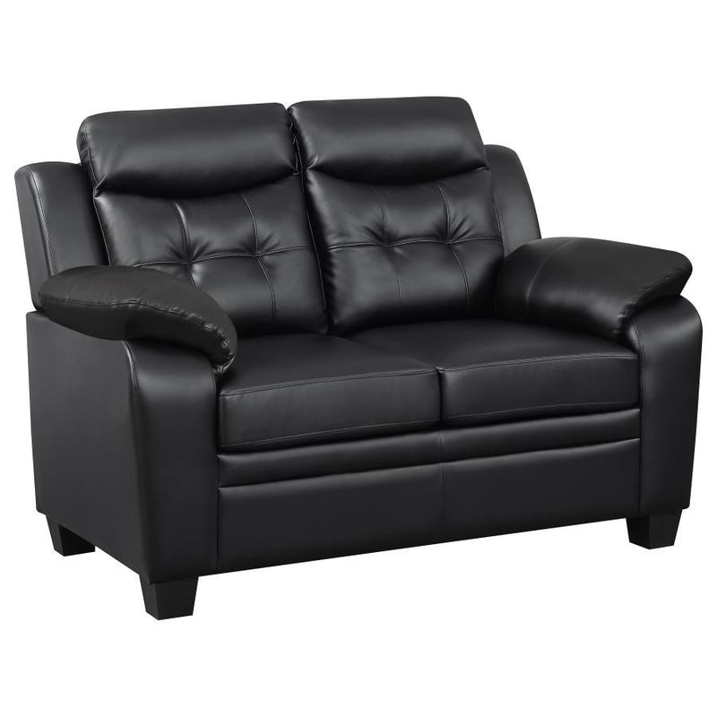 Finley - Upholstered Padded Arm Tufted Loveseat - Black