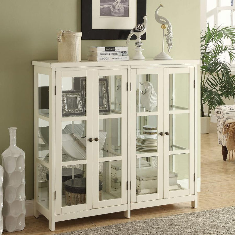 Sable - 4 Door Wood Accent Storage Display Cabinet - Off White