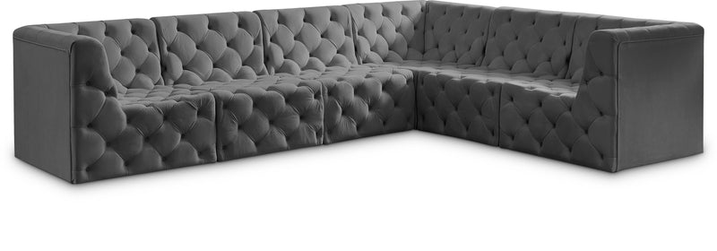 Tuft - Modular Sectional 6 Piece - Gray - Fabric