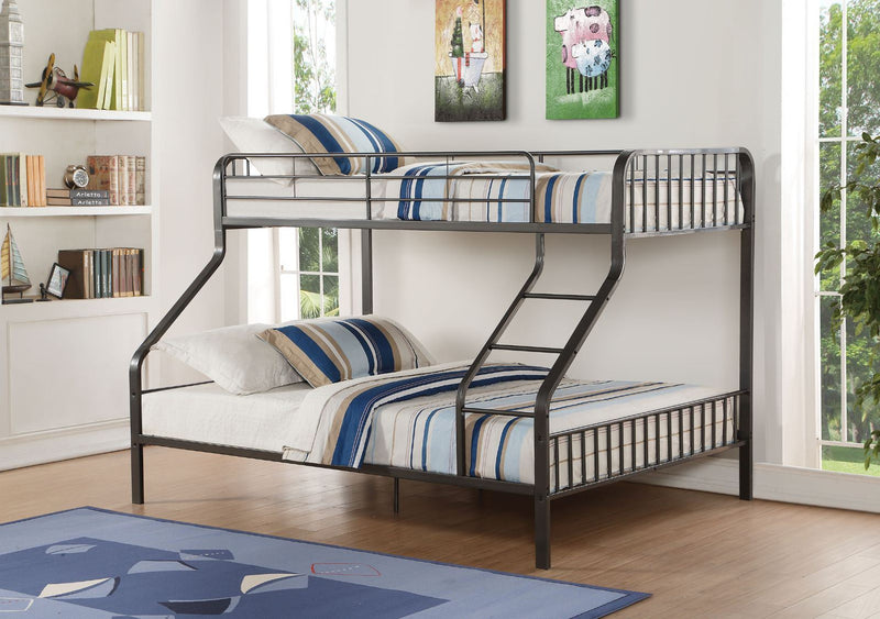 Caius - Twin Long Over Queen Bunk Bed - Gunmetal