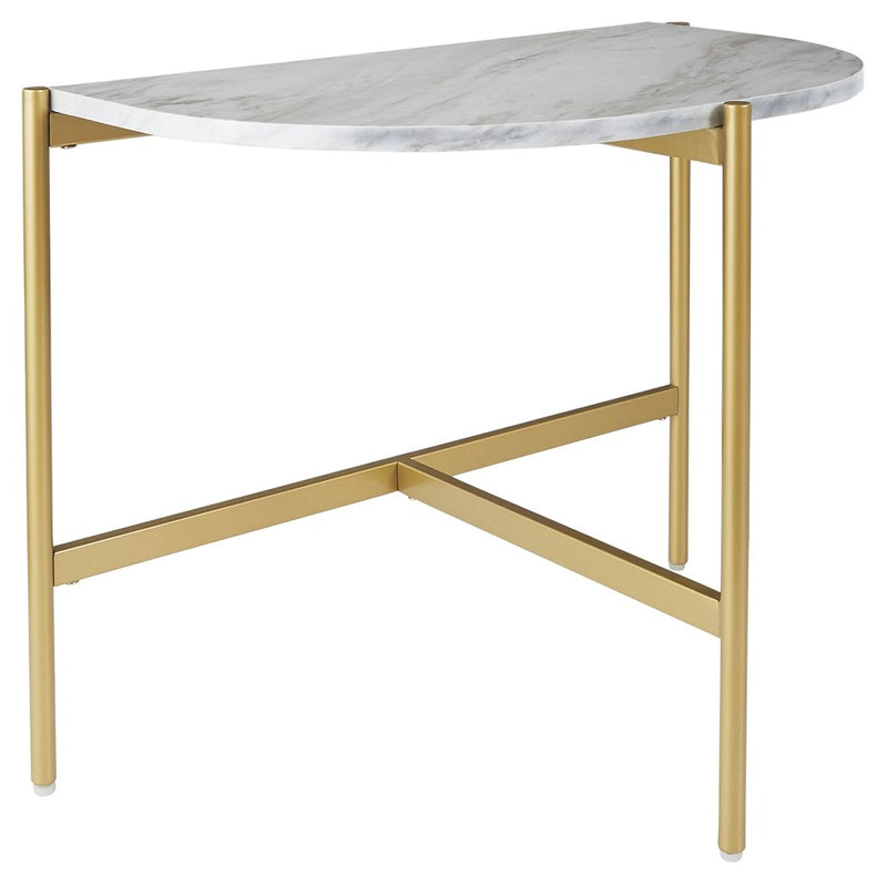 Wynora - White / Gold - Chair Side End Table