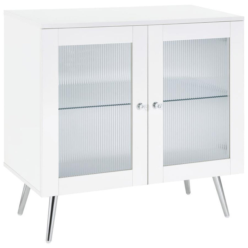 Nieta - 2 Door Engineered Wood Accent Cabinet - White High Gloss