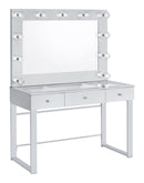 Umbridge - 3-Drawer Vanity Set With Lighting - Chrome And White