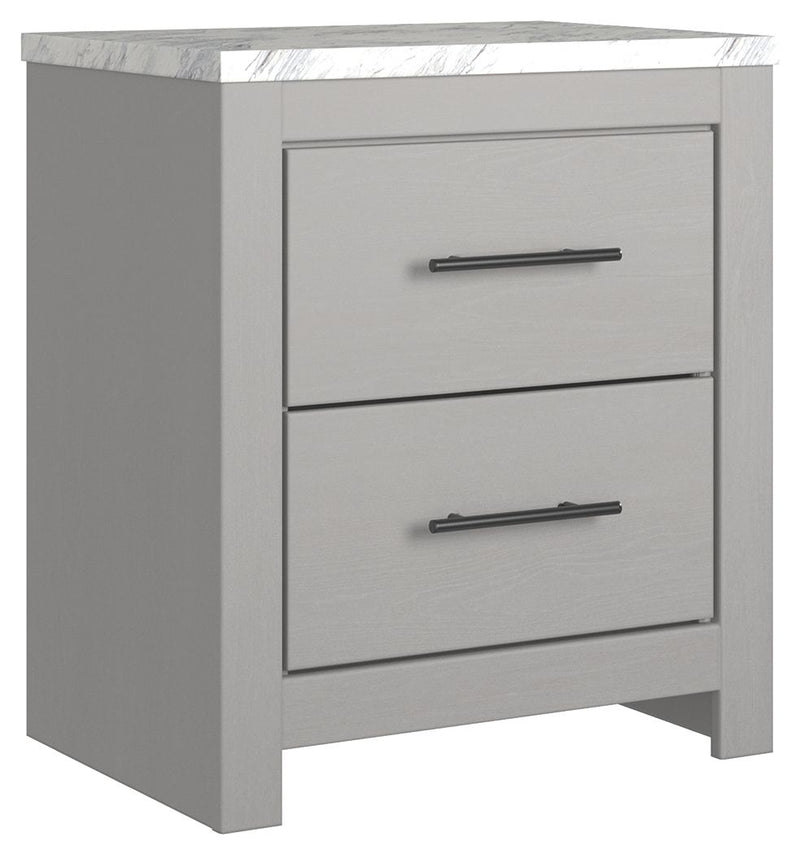 Cottonburg - Light Gray / White - Two Drawer Night Stand