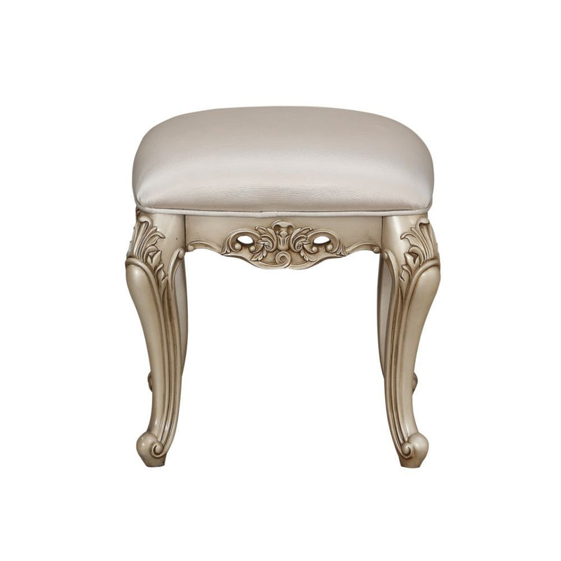 Gorsedd - Vanity Stool - Fabric & Antique White