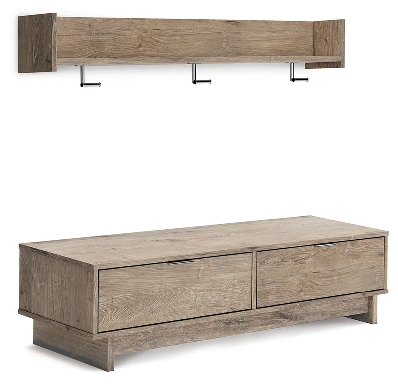 Oliah - Natural - Bench With Coat Rack