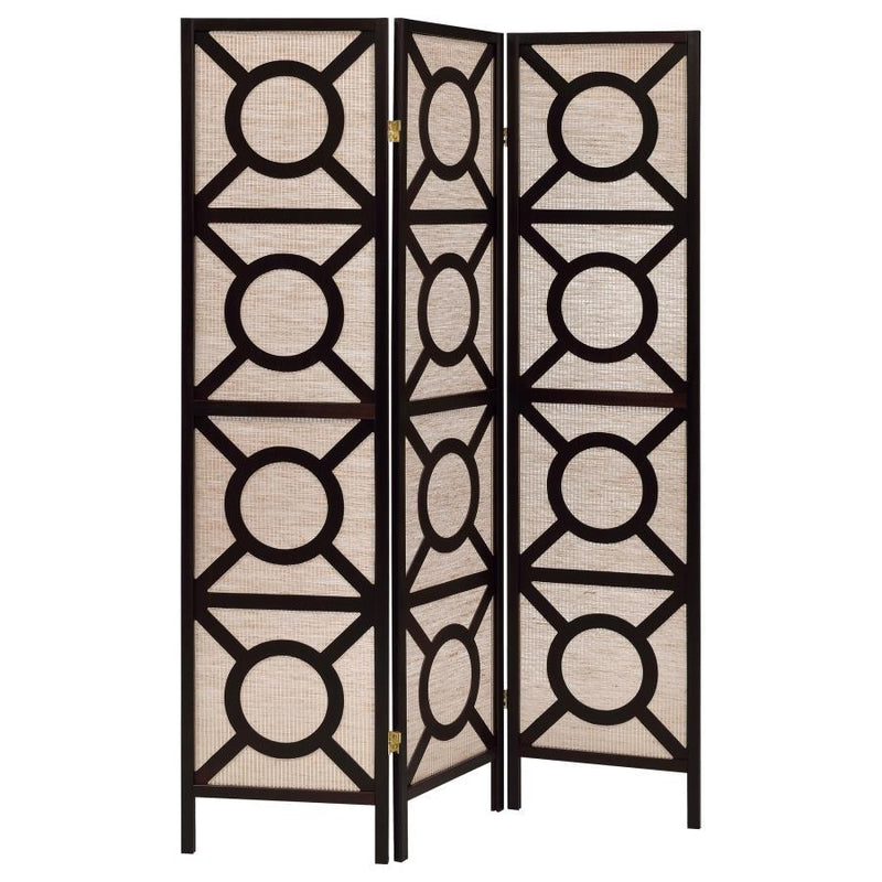 Vulcan - 3 Panel Room Divider Folding Shoji Screen - Cappuccino