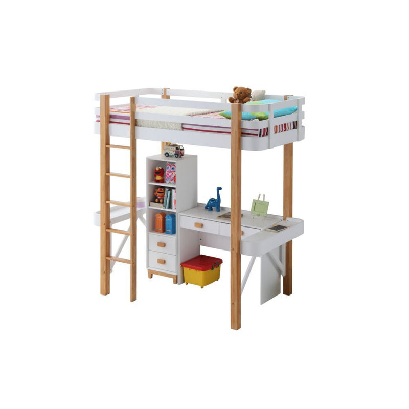 Rutherford - Loft Bed - White & Natural